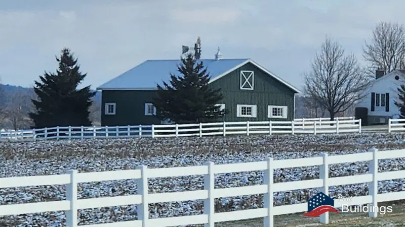green barn white trim