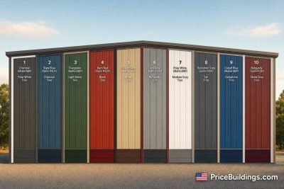 Steel Building Colors: Panel and Trim Options