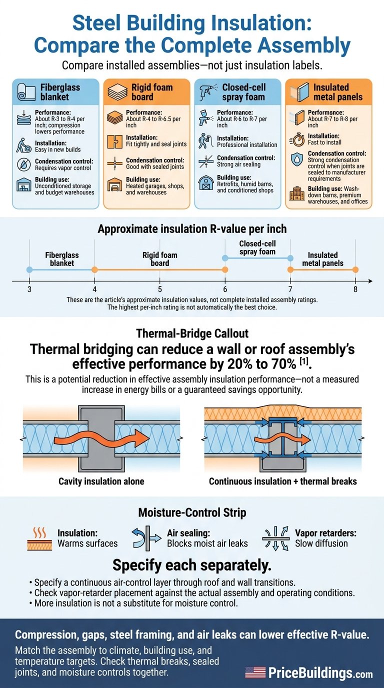 Steel Building Insulation: Compare the Complete Assembly